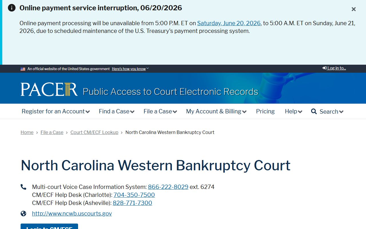 Clay County Clerk of Superior Court PACER record distinction