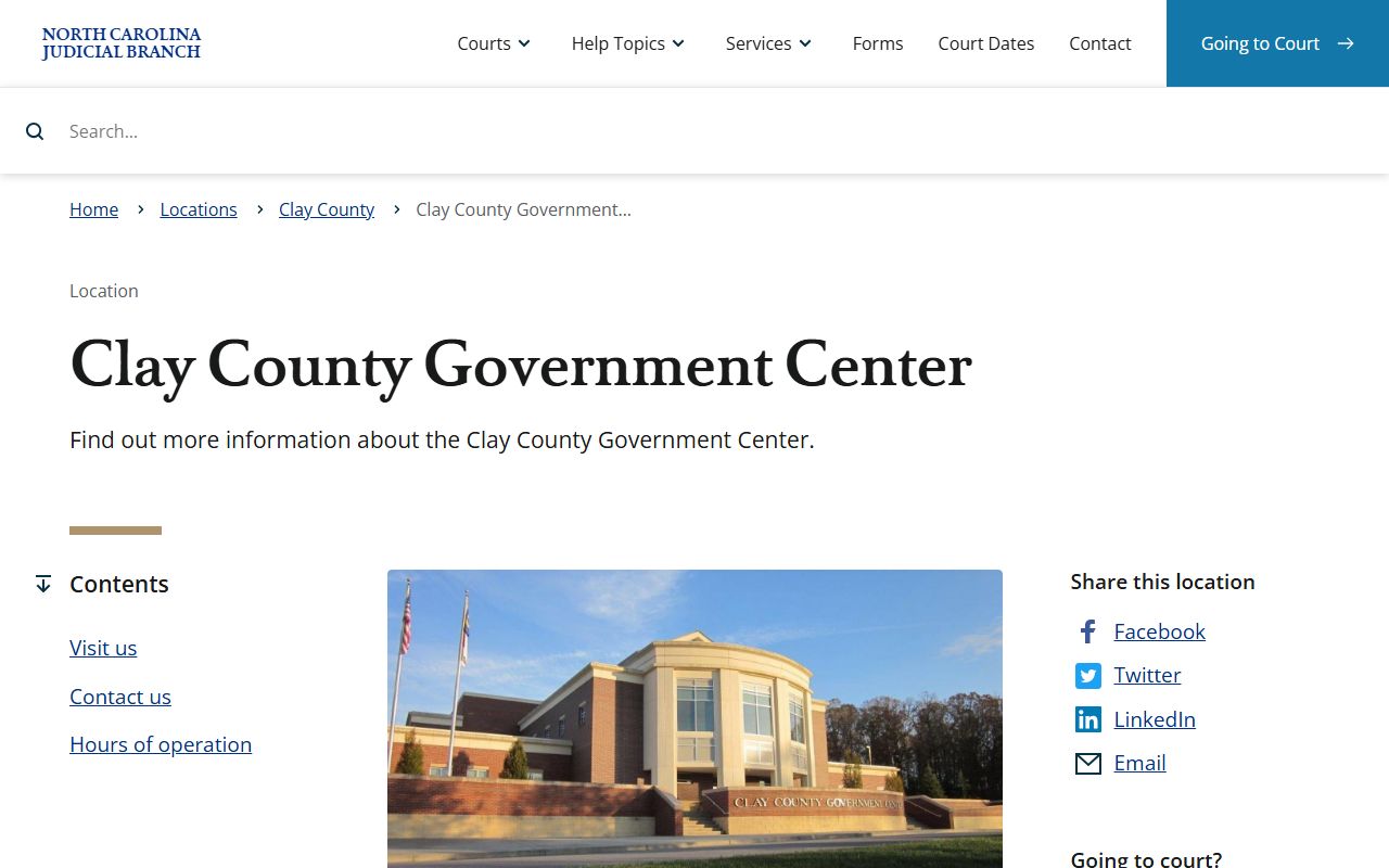 Clay County court records courthouse government center page