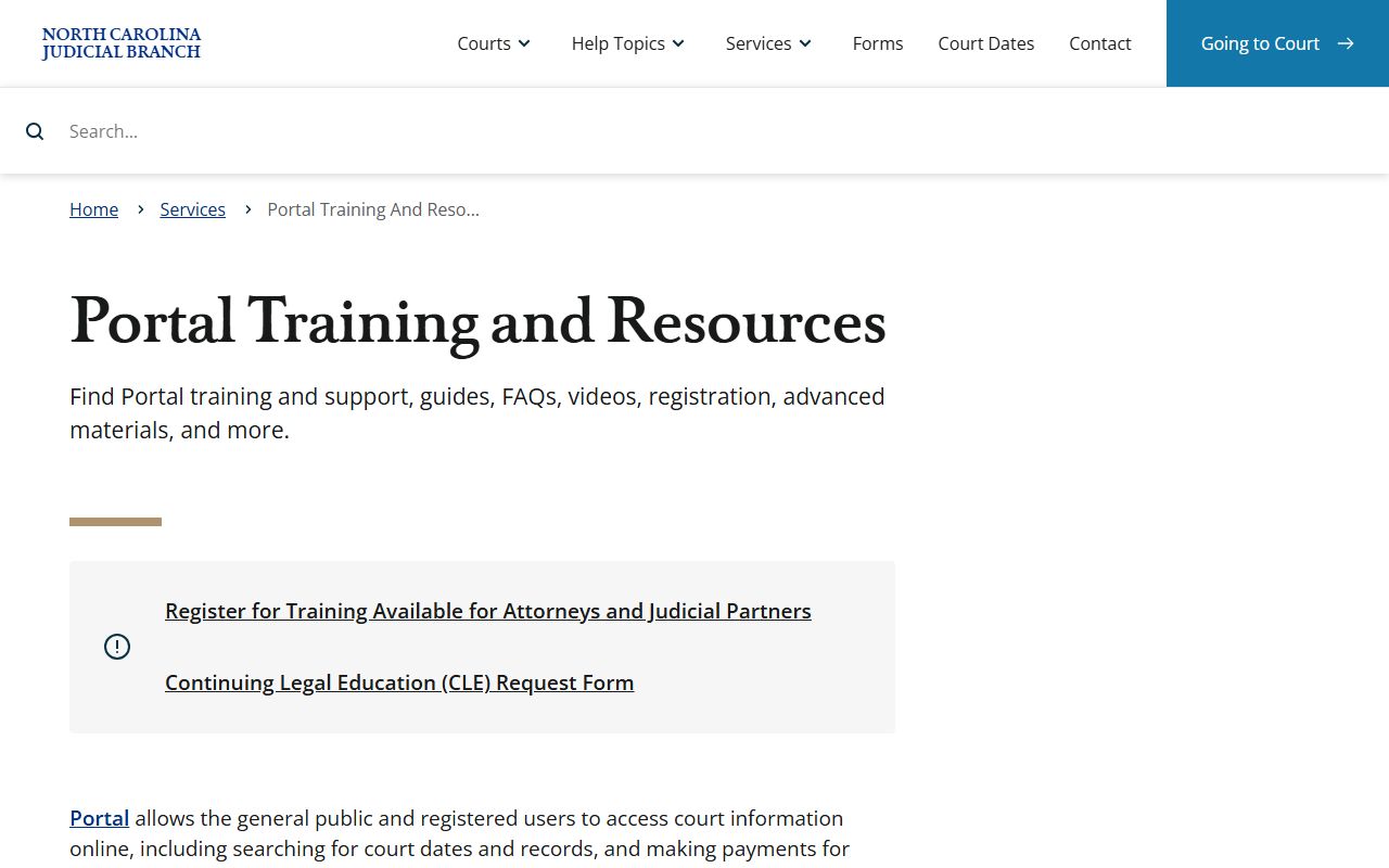 Clay County court records eCourts Portal training page