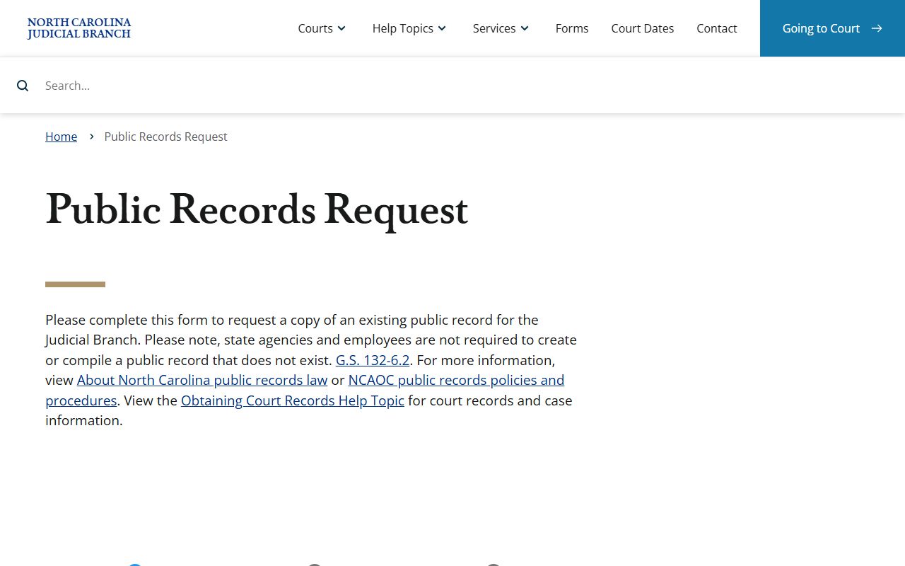 Clay County court records Judicial Branch public records request page