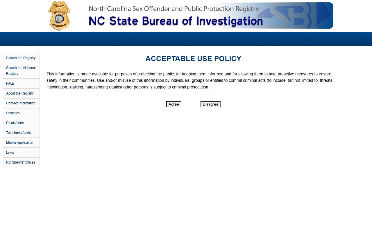 Clay County warrant search separate NCSBI sex offender registry